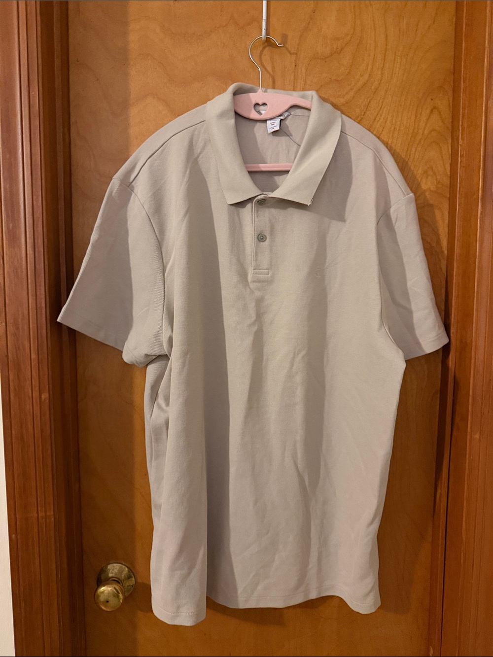 Calvin Klein Men's Short-Sleeve Polo in Light Beige, New